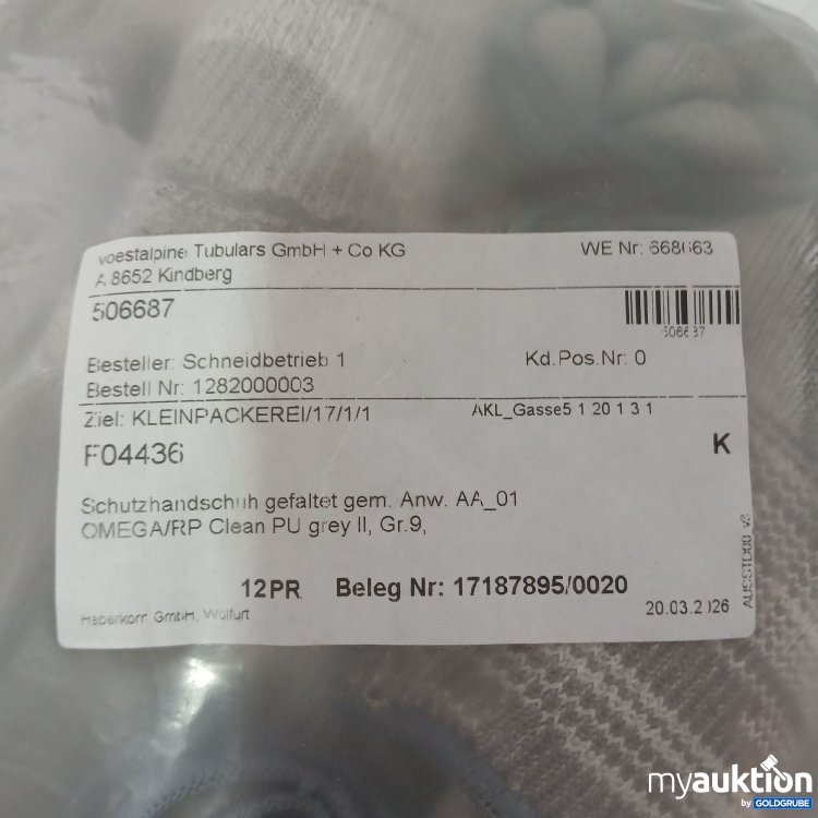 Artikel Nr. 993455: Haberkorn Schutzhandschuhe gefaltet Clean PU grey Gr. 9 12Paar