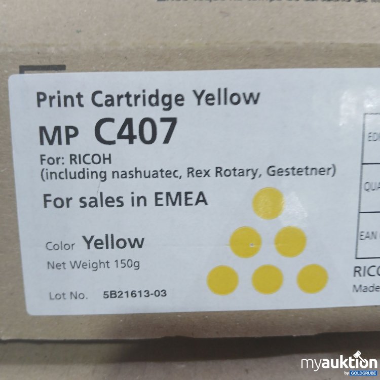 Artikel Nr. 995455 Artikel Nr. 995455: Print Cartridge Yellow MP C407