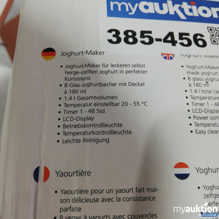 Artikel Nr. 385456 Artikel Nr. 385456: Steba Joghurt Maker