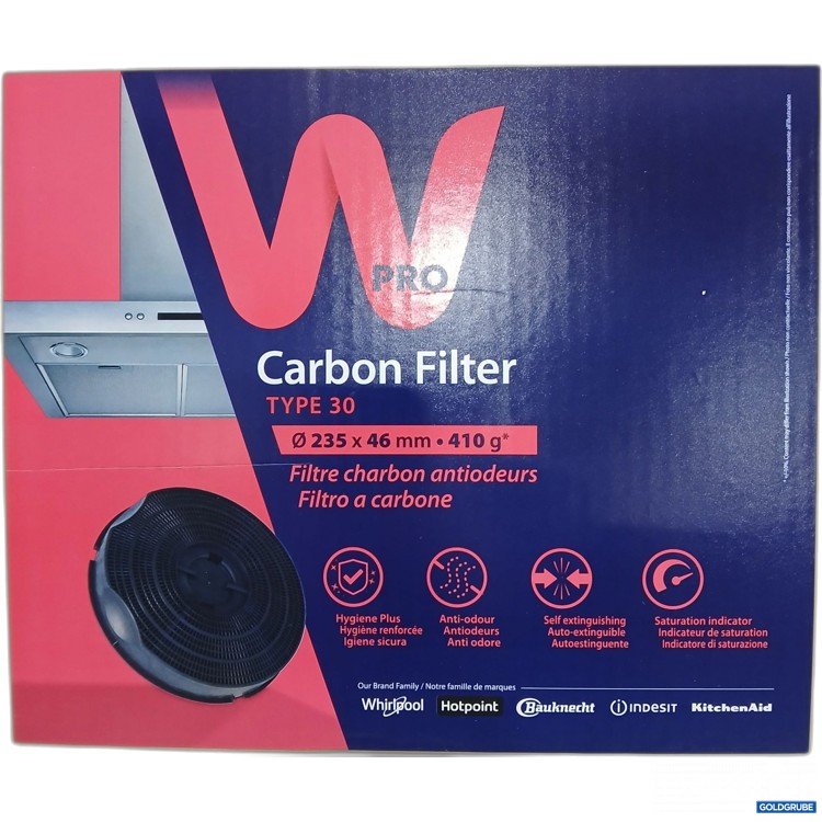 Artikel Nr. 954457: WPRO Aktivkohlefilter Typ 30 für Dunsthauben 235mm x 46mm. 