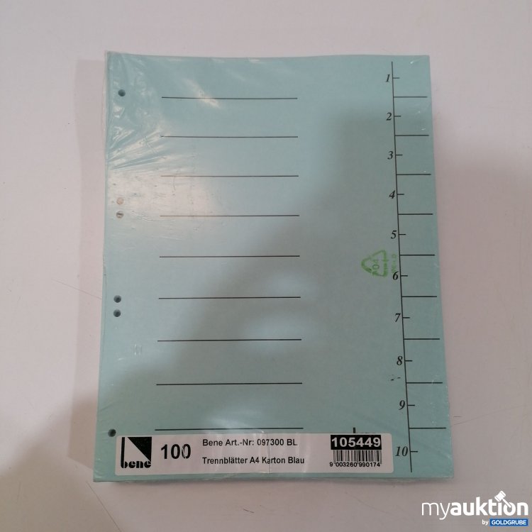 Artikel Nr. 889458 Artikel Nr. 889458: Bene Trennblätter A4 blau 100Stk