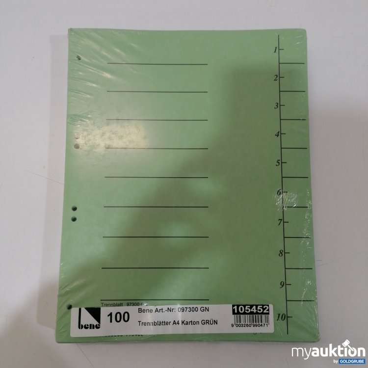 Artikel Nr. 889459: Bene Trennblätter A4 Grün 100Stk