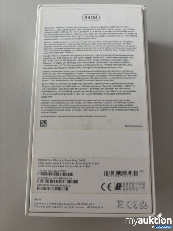 Artikel Nr. 941459 Artikel Nr. 941459: Apple iPhone X Größe 64GB