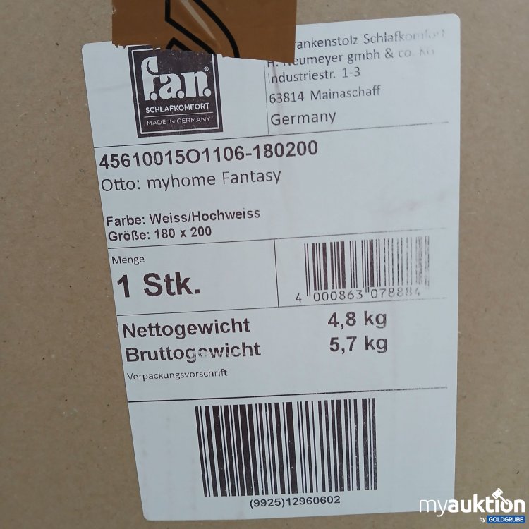 Artikel Nr. 802460 Artikel Nr. 802460: Myhome Fantasy Matratzentopper 180x200cm