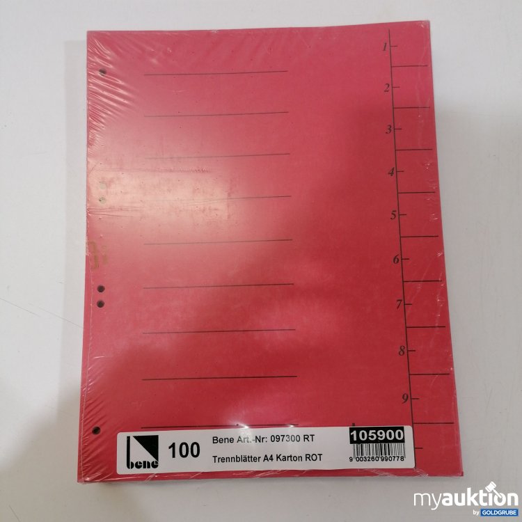 Artikel Nr. 889460: Bene Trennblätter A4 Rot 100Stk