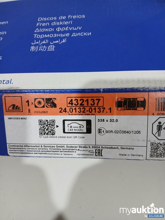 Artikel Nr. 997460: ATE Original Bremsscheibe  432137