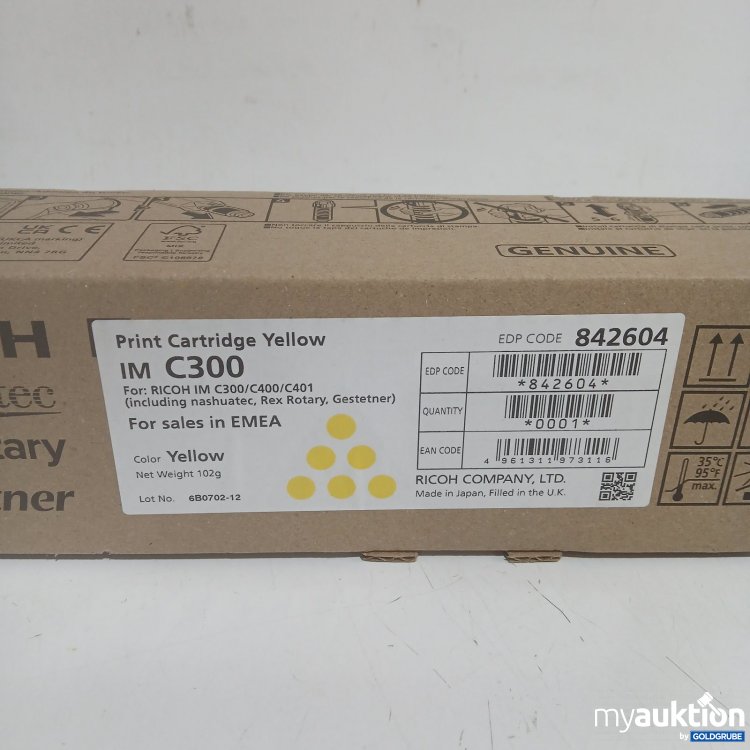 Artikel Nr. 471461: Ricoh Print Cartridge Yellow IM C300 102g