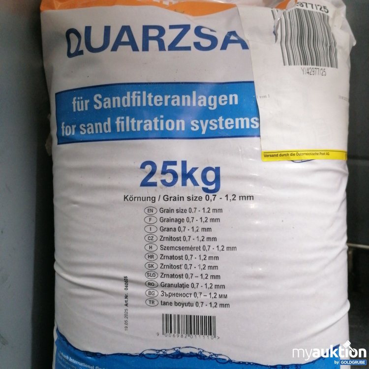 Artikel Nr. 878461: Steinbacch Quarzsand für Sandfilteranlagen 25kg