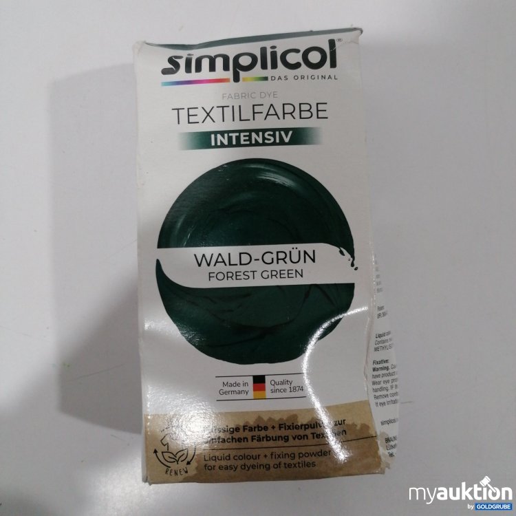 Artikel Nr. 895461: Simplicol Textilfarbe Intensiv Wald-Grün  150ml 400g Fixierpulver