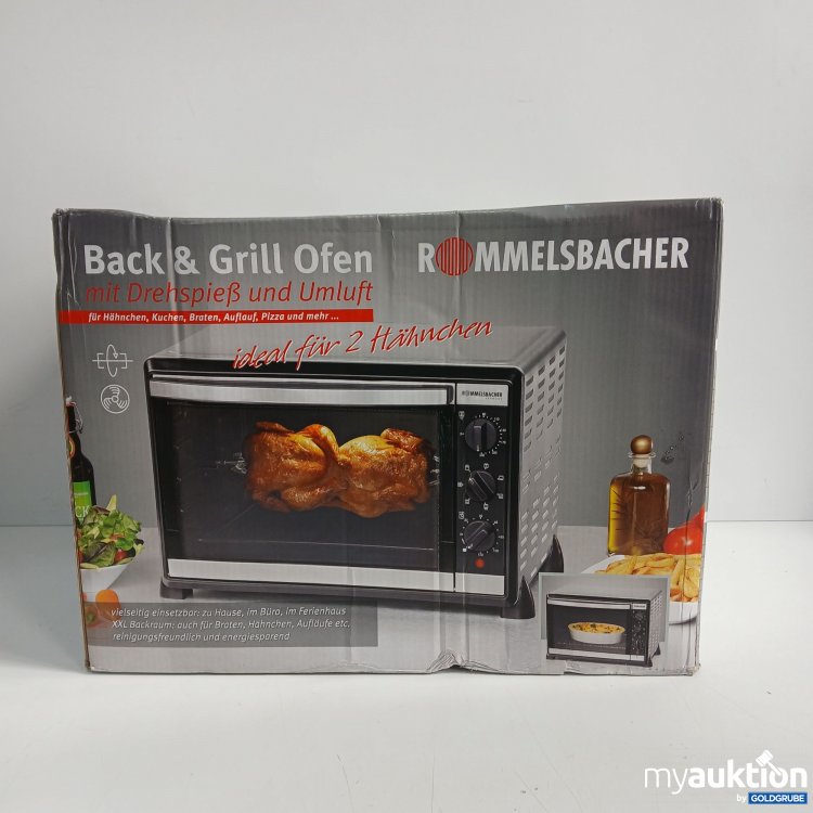 Artikel Nr. 902461 Artikel Nr. 902461: ROMMELSBACHER Back & Grill Ofen mit Drehspieß und Umluft BG1805/E Edelstahl 220-240V 50-60hz 1640-1960W
