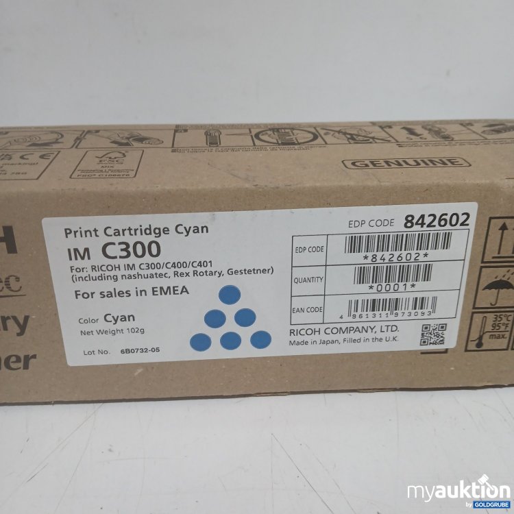 Artikel Nr. 471462: Ricoh Print Cartridge Cyan IM C300 102g