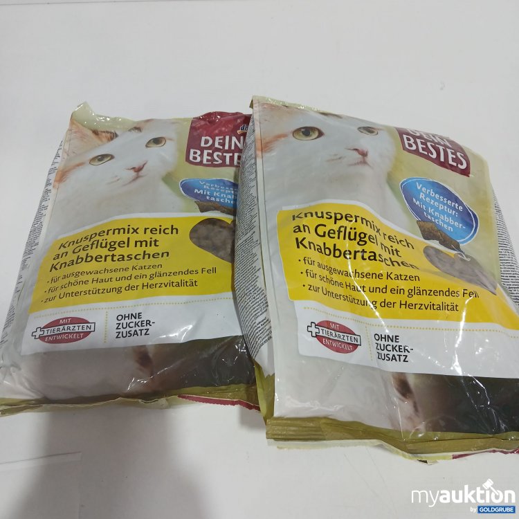 Artikel Nr. 816464: DM Dein Bestes Katzenfutter Knuspermix Reich an Geflügel mit Knabbertaschen je 1kg