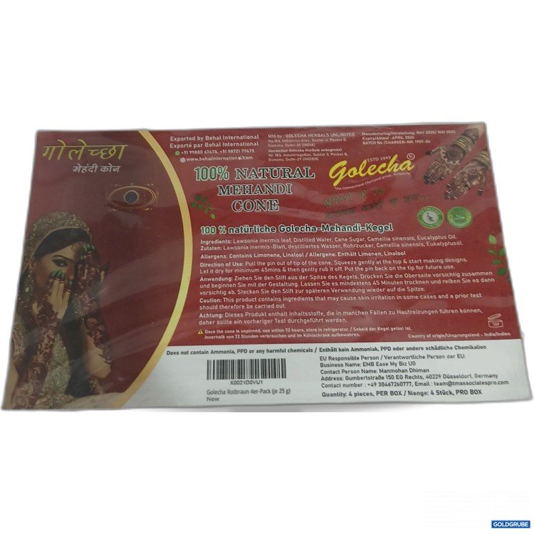 Artikel Nr. 952464: Golecha Henna rotbraun 4x25g 