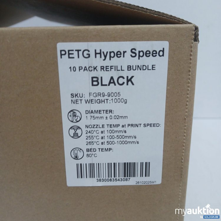 Artikel Nr. 992464 Artikel Nr. 992464: Azure Film PETG Hyper Speed 10 Pack Refill Bundle Pack 1,75mm 1kg black