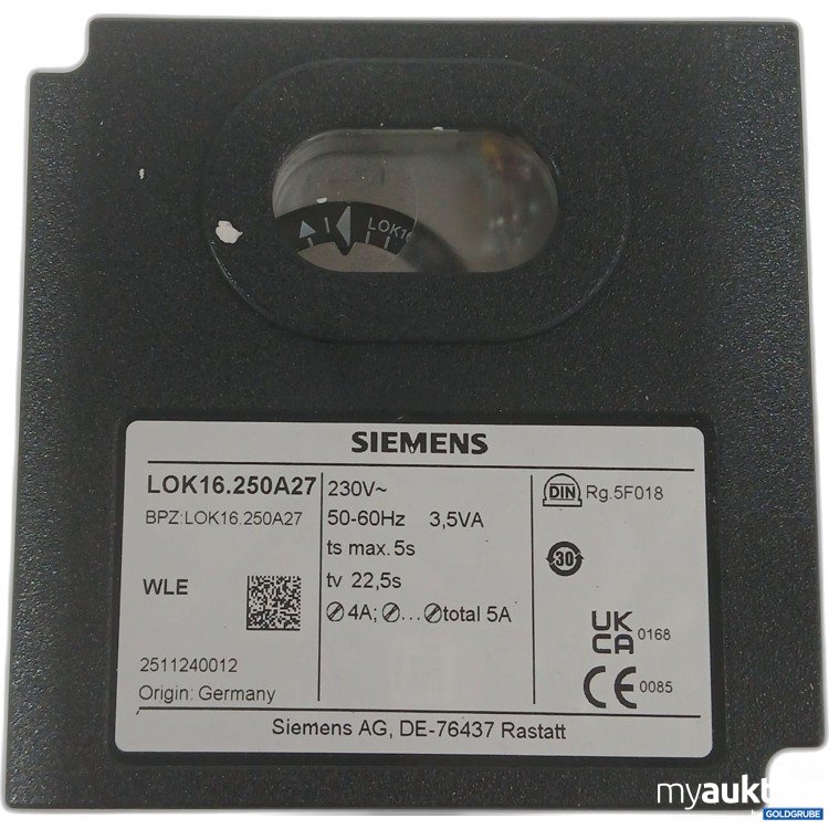 Artikel Nr. 446465 Artikel Nr. 446465: Siemens Gasfeuerungsrelais LOK16.250A27 für 230V