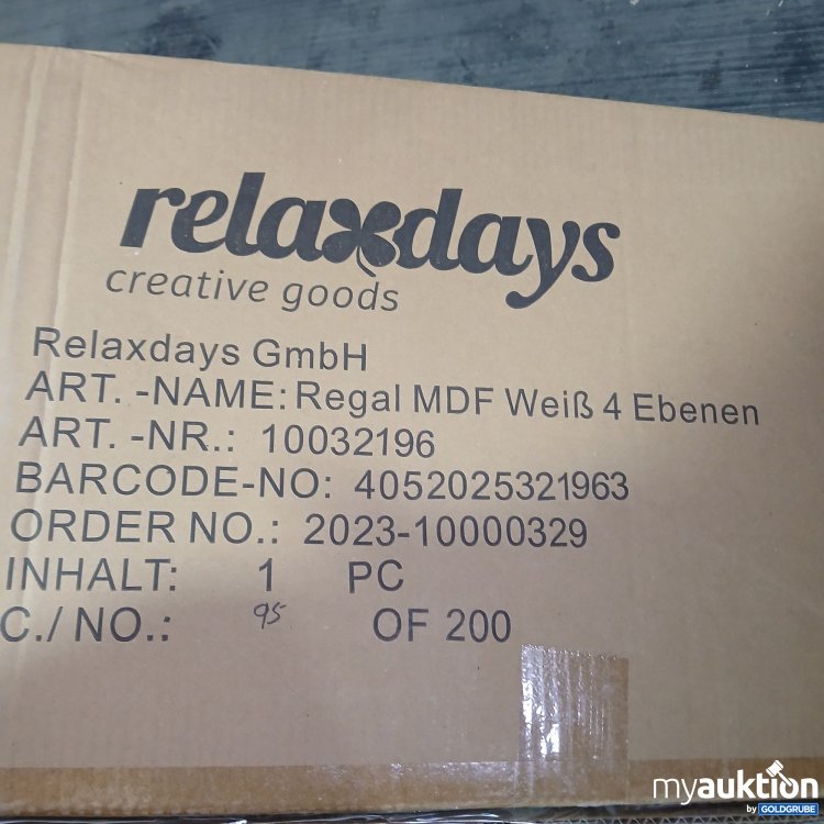 Artikel Nr. 800465 Artikel Nr. 800465: Relaxdays Regal MDF Weiß 4 Ebenen 10032196