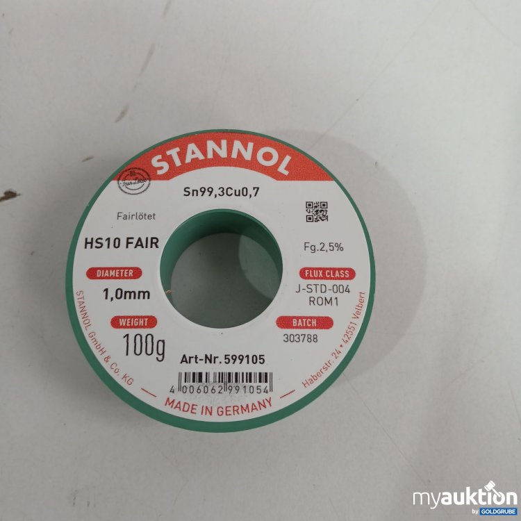 Artikel Nr. 437466 Artikel Nr. 437466: Stannol Fairlötet HS10 Fair 1.0mm 100g