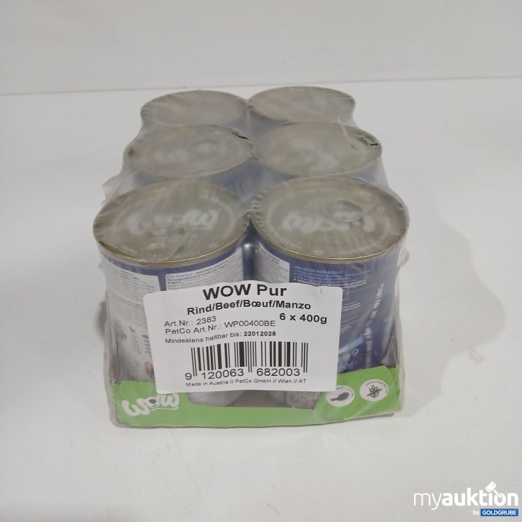 Artikel Nr. 816466: Wow Dog Hundefutter Rind Pur 6x400g