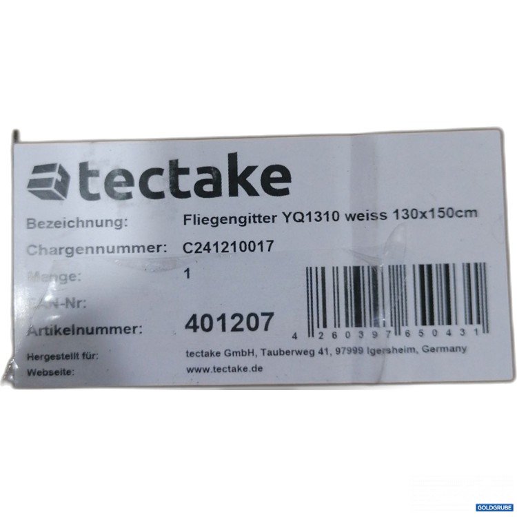 Artikel Nr. 896466: Tectake Fliegengitter YQ1310 130x150cm