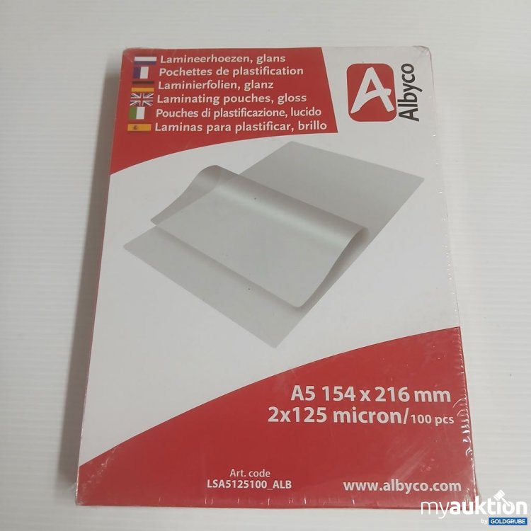 Artikel Nr. 922466: Albyco Laminierfolien A5 2x125 micron