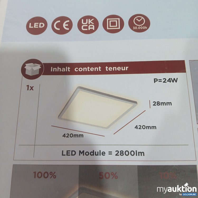 Artikel Nr. 444467: BestLuz 3 Step Dimming LED Panel natural white backlight effect 420mm x 420mm x 28mm 