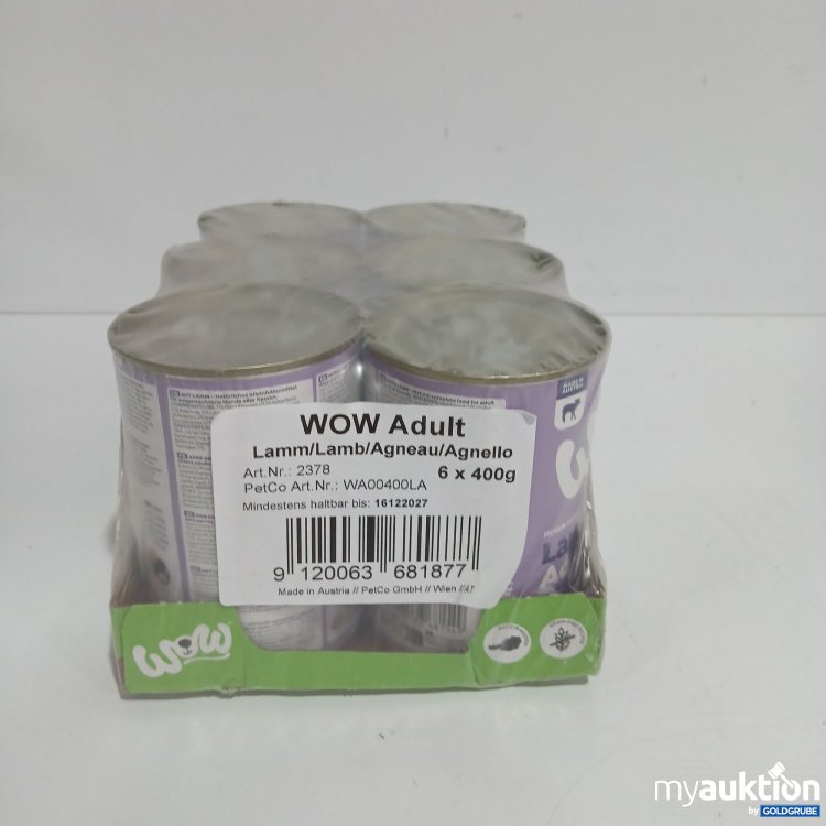 Artikel Nr. 816467: Wow Dog Hundefutter Lamm 6x400g