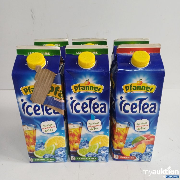 Artikel Nr. 983467 Artikel Nr. 983467: Pfanner Eistee Tetra, 5x Lemon-Lime 2L, 1x Pfirsich 2L