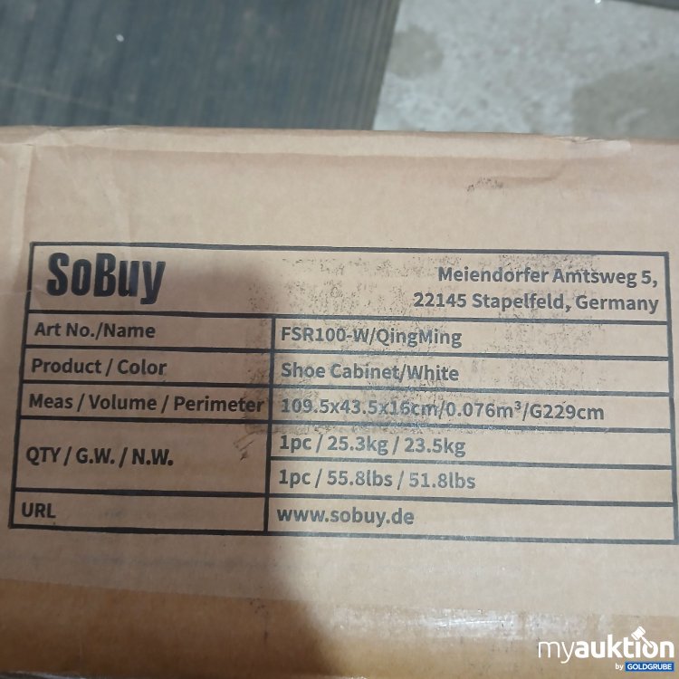 Artikel Nr. 955468: SoBuy Living Nature FSR100-W/QingMing Schuhschrank 109,5x43.5x16cm 