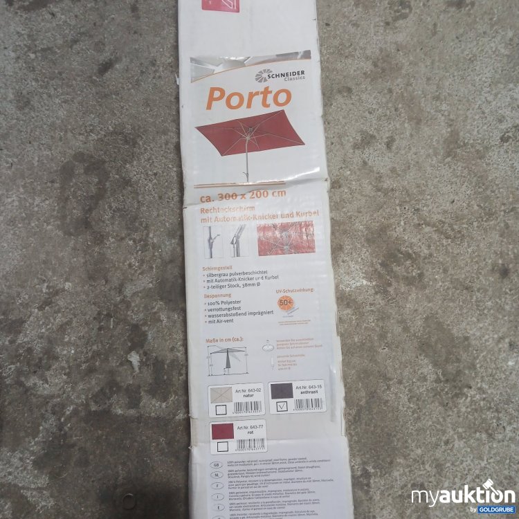 Artikel Nr. 465469 Artikel Nr. 465469: Schneider Classics Porto Sonnenschirm ca. 300 x 200 cm anthrazit 643-15
