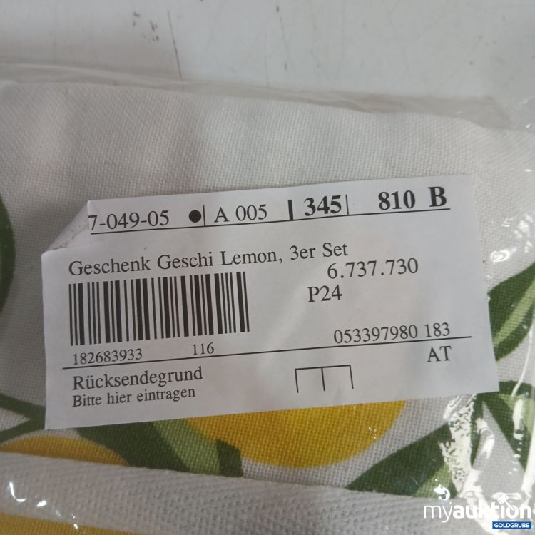 Artikel Nr. 929469 Artikel Nr. 929469: viva domo Geschirrtuch Geschirr Lemon 3er Set