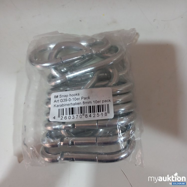 Artikel Nr. 386470 Artikel Nr. 386470: Karabinerhaken 8mm 10 Stück