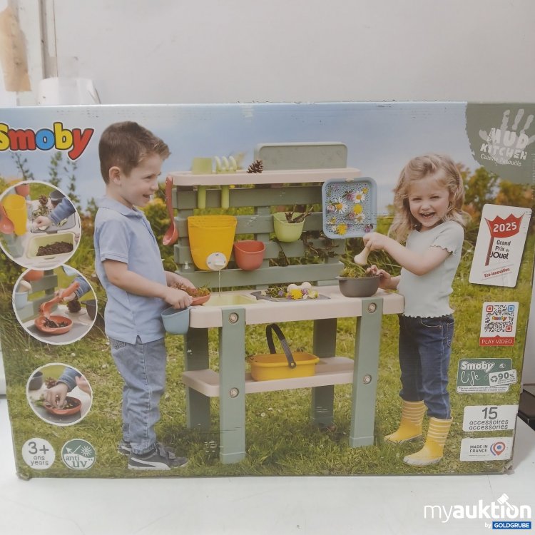 Artikel Nr. 464470: Smoby Mud Kitchen Kinderküche mit 15 Zubehörteilen
