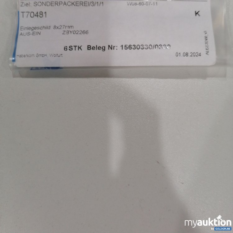 Artikel Nr. 355471 Artikel Nr. 355471: Einlegeschild 8x27mm