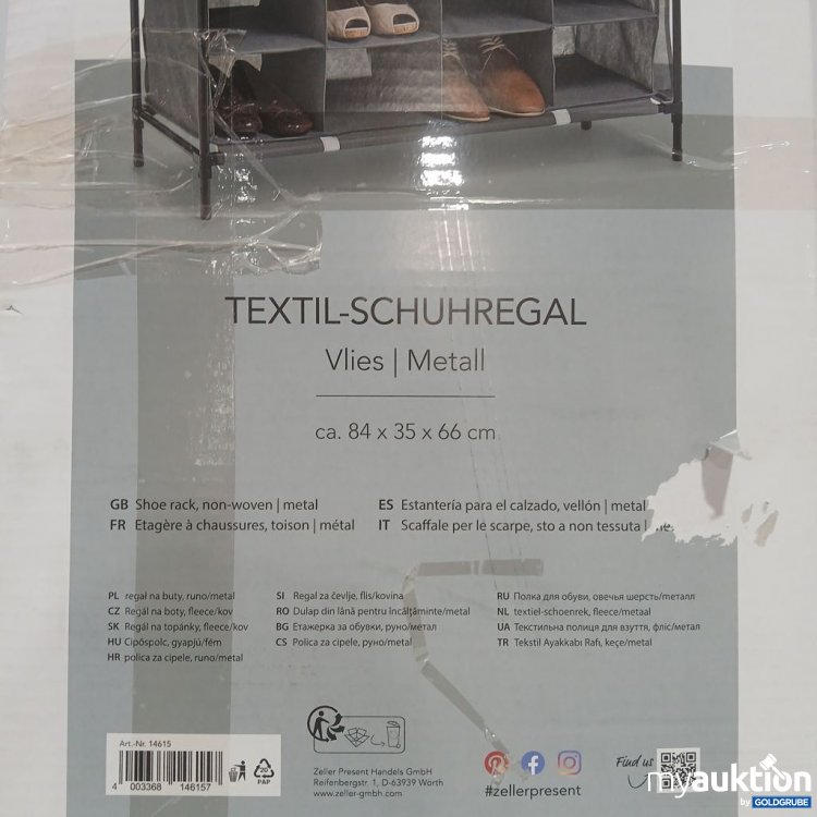 Artikel Nr. 447471: Zeller Textil-Schuhregal Vlies|Metall