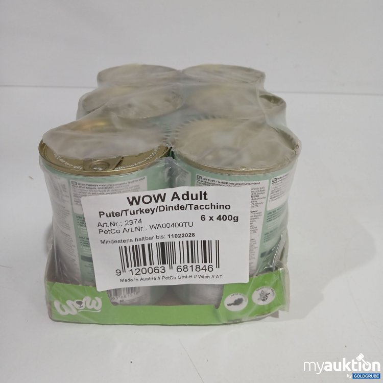 Artikel Nr. 816471 Artikel Nr. 816471: Wow Adult Hundefutter Pute 6x400g