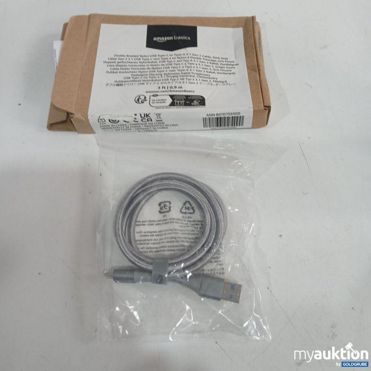 Artikel Nr. 874472: Amazon Basics Double Braided Nylon USB-C to Type-A Kabel 