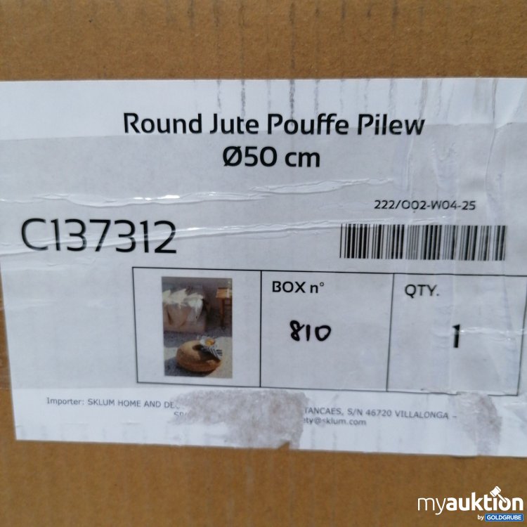Artikel Nr. 890472: Sklum Round Jute Pouffe Pilew C137312