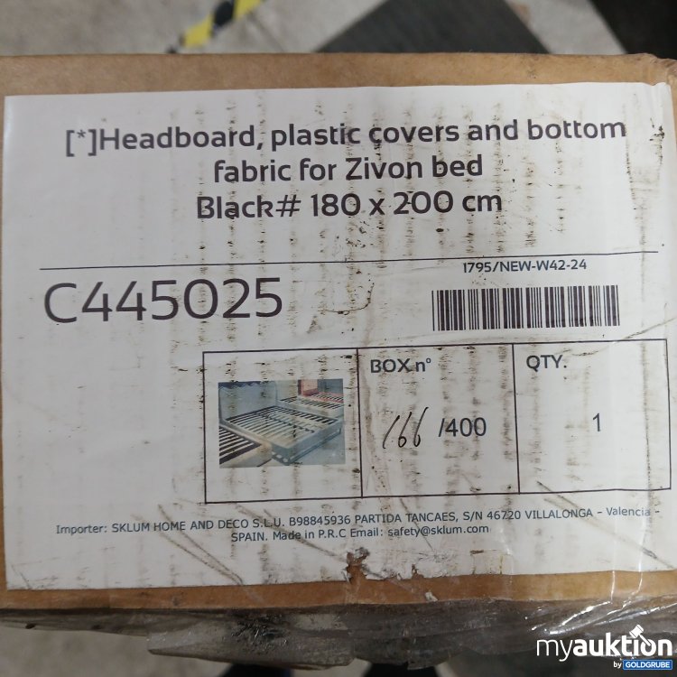Artikel Nr. 951472: SKLUM headboard,plastic covers and bottom ned Black 180×220cm C445025