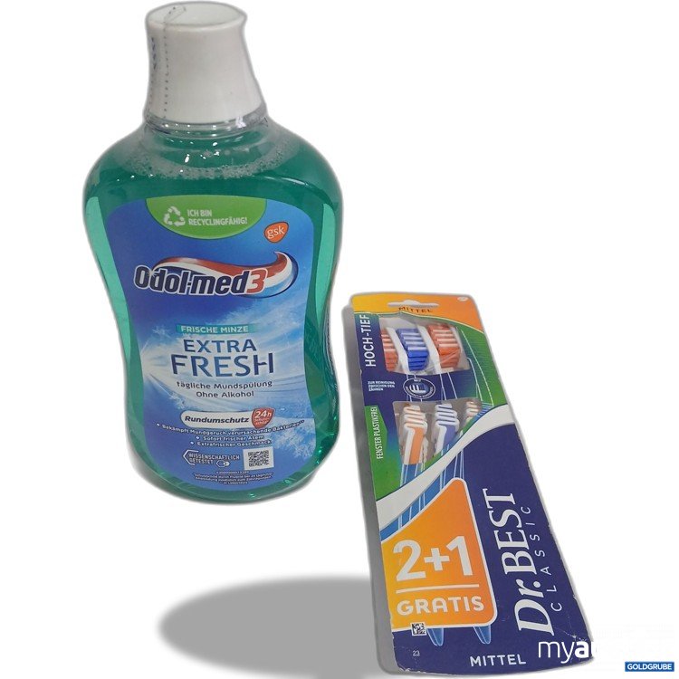 Artikel Nr. 952473: Odol med Munspülung 500ml & Dr. Best Zahnbürsten mittel 3er Set 