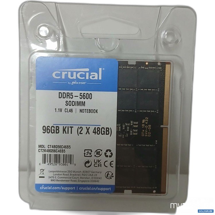 Artikel Nr. 917474 Artikel Nr. 917474: Crucial DDR5-5600 SODIMM 96GB Kit