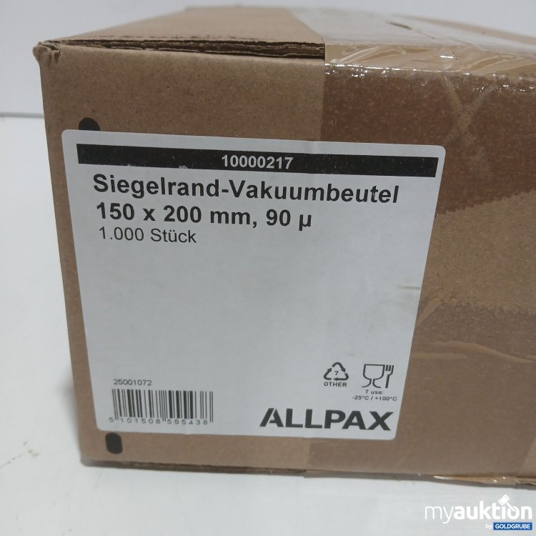 Artikel Nr. 971475 Artikel Nr. 971475: Allpax Siegelrand Vakuumbeutel 150x200mm 1000Stk