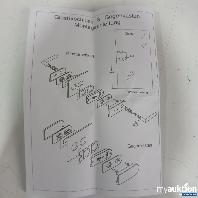 Artikel Nr. 446476 Artikel Nr. 446476: Glastürschloß-Komplettset "rund" UV Oberfläche Schwarz Artikelnr. 7015 BF- UV