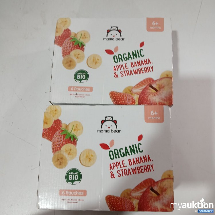 Artikel Nr. 953476: Mama Bear Organic Apple/Banana& Strawberry  540g (6×90g)