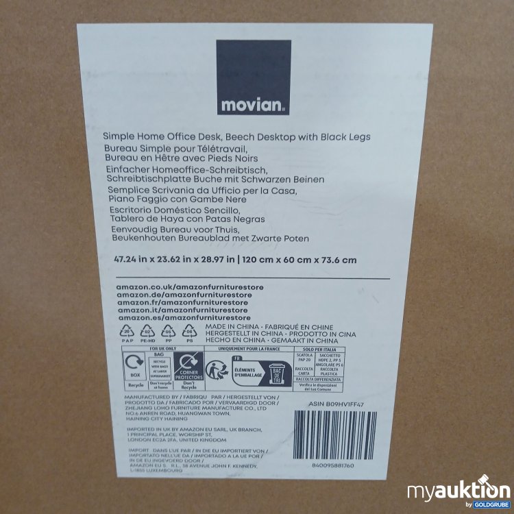 Artikel Nr. 812477 Artikel Nr. 812477: Movian Einfacher Homeoffice-Schreibtisch 120x60x73,6cm