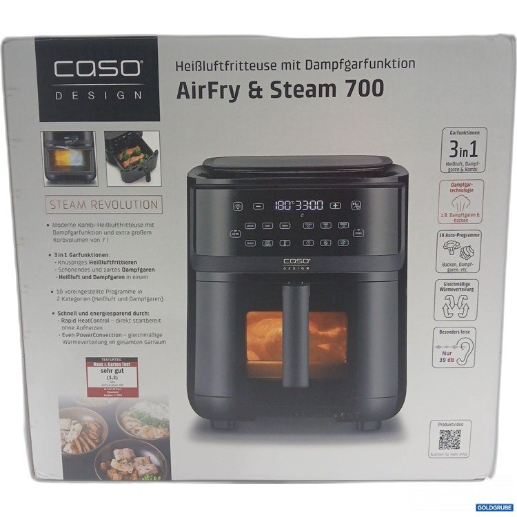 Artikel Nr. 916477: Caso Design Heißluftfritteuse mit Dampfgarfunktion AirFry & Steam 700 
