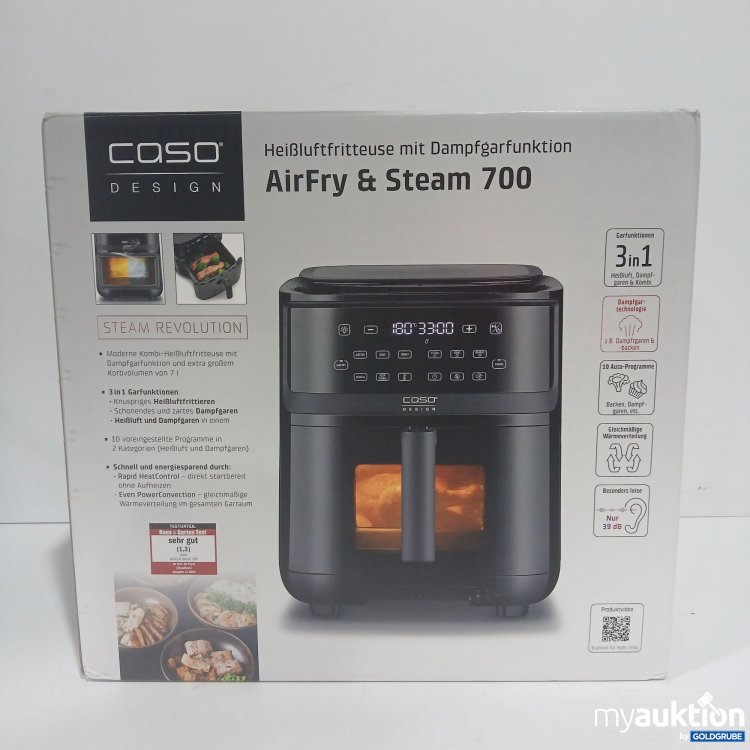 Artikel Nr. 916477: Caso Design Heißluftfritteuse mit Dampfgarfunktion AirFry & Steam 700 