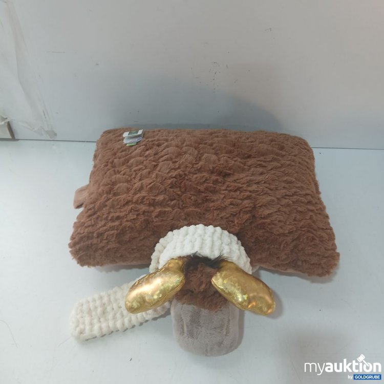 Artikel Nr. 933477 Artikel Nr. 933477: Nici Plüschkissen in Form eines Tieres mit goldenen Ohren und einem weißen Halsband. Material: Plüsch. Größe: 40 cm x 30 cm