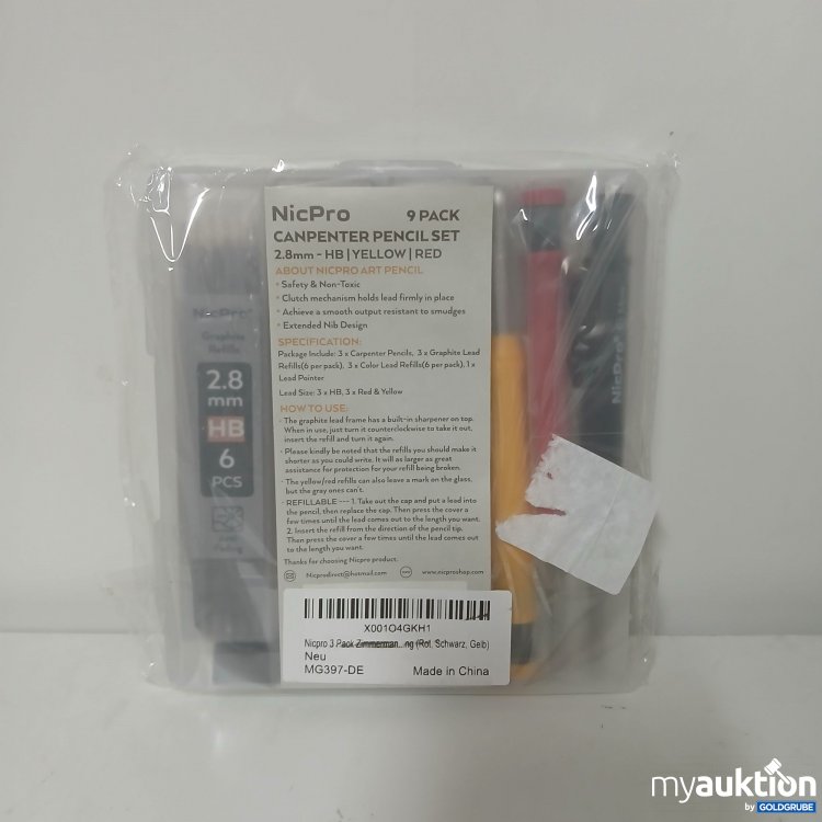 Artikel Nr. 917479 Artikel Nr. 917479: NicPro Canpenter Pencil Set 9Pack