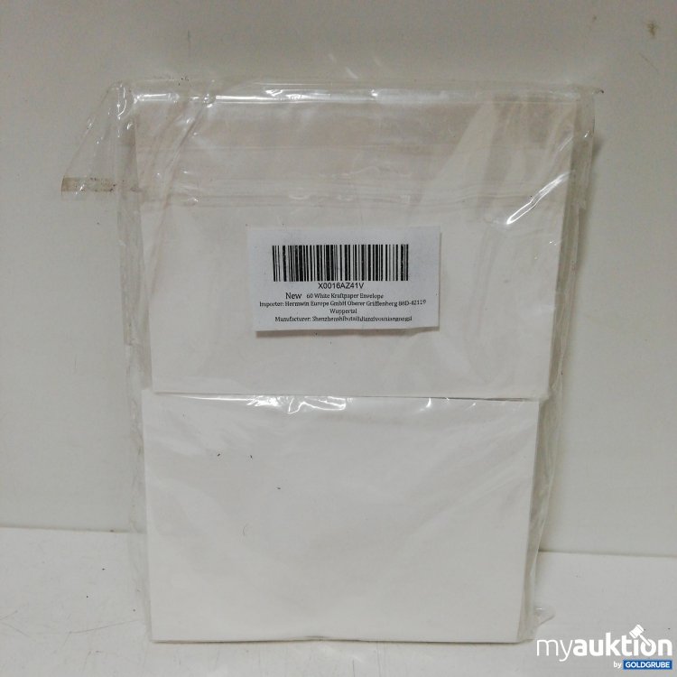 Artikel Nr. 348480: White Kraftpaper Envelope Set 16x10cm 60tlg