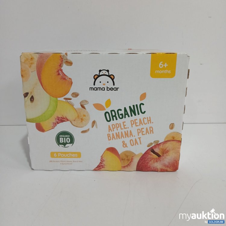 Artikel Nr. 818480 Artikel Nr. 818480: Mama Bear Organic Apple,Pech,Banana,Pear & Oat 6 Pouches 6+